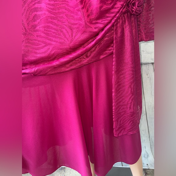 Risa Ann Dark Pink Shoulder Padded long sleeve dress size L - Picture 9 of 10